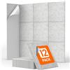 TONOR 12 Pezzi Pannelli Fonoassorbenti Adesivi, 30 x 30 x 0,9 Cm Pannello Fonoassorbente Ad Alta Densità, Insonorizzazione Stanza per Cinema Domestico, Soggiorno, Camera da Letto, Grigio chiaro