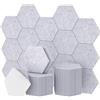 TONOR 48 Pezzi Pannelli Fonoassorbenti Adesivi, 30 X 26 X 1cm Pannelli Acustici Ad Alta Densità, Pannello a muro 3D Fonoassorbente Esagonale, Insonorizzazione Stanza Per Studio, Da Letto,Grigio Chiaro
