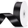 G2PLUS Nastro Raso Nero,25mmx22m Nastro Regalo Doppia Faccia in Poliestere | Nastro Decorativo per Confezioni Regalo,Matrimoni,Natale,Feste,Bouquet,Fiocchi,Cucito e Fai da Te