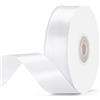G2PLUS Nastro Raso Bianco,25mmx22m Nastro Regalo Doppia Faccia Poliestere | Nastro Decorativo per Confezioni Regalo,Matrimoni,Natale,Feste,Bouquet,Fiocchi,Cucito e Fai da Te