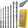 Flintronic Punte per Piastrelle, 7 Pezzi Set di Esagonale Set Punte Trapano, Punte-Trapano Ø3-12mm per Forare Piastrelle, Vetro, Ceramica, Porcellana, Legno, Specchi e Muratura