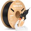 ELEGOO Rapido PETG Filamento Stampante 3D 1,75mm 1kg Nero | alta velocità, 30-600mm/s, precisione dimensionale +/- 0,02mm, adatto per la maggior parte delle stampanti 3D FDM