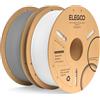 ELEGOO PLA+ Filamento Stampante 3D 1.75mm Bianco e Grigio 2KG | PLA Plus per Stampante 3D, Precisione Dimensionale +/- 0.02mm, per La Maggior Parte delle Stampanti 3D