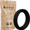 smartect Cavo Elettrico Tessile intrecciato (3 x 0.75mm²) Nero, 50 Metri | Filo Elettrico Tripolare, Vintage, Cavo Elettrico Rivestito in Tessuto per Fai da Te