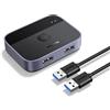 UGREEN Switch USB 3.0 KVM Switcher 2 Ingressi 2 Uscite Interruttore | per Due PC, 5Gbps, Alluminio, per Tastiera, Mouse, Chiave, Disco Rigido Esterno, Stampante, Scanner, Cavi 3.0 Inclusi