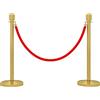 HOMCOM Colonnine Segnapercorso con Base Riempibile Ø32x96 cm Oro Rosso | Corda Vellutata di 1.5 m, Paletti Delimitazione in Acciaio Inox