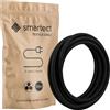 smartect Cavo Elettrico Tessile Tripolare (3 x 0.75mm²) Nero, 50 Metri | Filo Elettrico Vintage, Cavo Elettrico Rivestito in Tessuto per Fai da Te