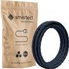 smartect Cavo Elettrico Tessile intrecciato (3 x 0.75mm²) Antracite, 50 M | Filo Elettrico Tripolare, Vintage, Cavo Elettrico Rivestito in Tessuto per Fai da Te