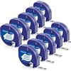 Aken Nastro per Etichette Aken Compatibile con Dymo LetraTag Plastica Nastri | 12mm x 4m Nero su Bianco, Cartucce Ricarica Compatibile con Dymo Letratag 200B LT-100H LT-100T LT-110T XR Etichettatrice