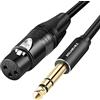 SHULIANCABLE Cavo XLR Femmina a Jack 6.35mm, bilanciato XLR femmina a jack TRS da 1/4 per Microfono, Amplificatore, Mixer (Female, 3M)