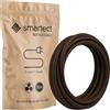 smartect Cavo Elettrico Tessile Tripolare (3 x 0.75mm²) Marrone, 50 Metri | Filo Elettrico Vintage, Cavo Elettrico Rivestito in Tessuto per Fai da Te