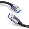 UGREEN Cavo USB 3.0 Maschio in Nylon Alluminio Cable Type da Tipo A (2M) | 5Gbps Ad Alta Velocità, per Case Disco Rigido, Hub, TV Box, Computer, Portatile
