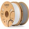 ELEGOO PLA Filamento Stampante 3D 1.75mm Bianco e Grigio 2KG | Precisione Dimensionale +/- 0.02mm, per La Maggior Parte delle Stampanti 3D