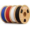 DEEPLEE PLA+ Rapido Filamento 1.75mm, Alta Velocità, Set 4 Colori, 4kg | Set 4 colori: Nero, Bianco, Rosso, Blu, 4kg, compatibile con stampanti 3D FDM, alta tenacità, precisione ±0.02mm