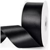 G2PLUS Nastro Raso Nero,40mmx22m Nastro Regalo Doppia Faccia in Poliestere | Nastro Decorativo per Confezioni Regalo,Matrimoni,Natale,Feste,Bouquet,Fiocchi,Cucito e Fai da Te