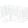 EUGAD Recinto per Piccoli Animali, Recinzione in Metallica Modulare | 24 Pannelli 35x35m, con Porta, Recinto Interno, Box per Conigli, Recinzione per Conigli,Criceti,Animali Piccoli, Bianco