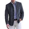 SPORTARC Giacca da uomo casual in pelle scamosciata, cappotto elegante casual per autunno primavera, giacca su misura per abbigliamento da ufficio aziendale
