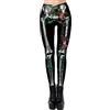 Kamviluer Leggings per Halloween da Donna, per Costume di Halloween, Allenamento, Corsa, Scheletro, Stretti, Elasticizzati, Divertenti Pantaloni