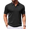 Coofandy Uomo Zt009651 Soft (Confezione da 1) | Tessitura a maglia, camicie da golf, colletto polo, camicie estive leggere, casual business, vestiti vecchi soldi