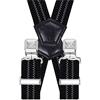 Decalen Bretelle da uomo larghe 4 cm con 4 clip in metallo molto resistenti, taglia unica per uomini e donne, regolabili ed elastiche X Style