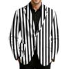 Bauzuoyo Giacca da uomo per carnevale e carnevale, stampa a righe, colore rosso e bianco, a righe