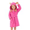 JiAmy Accappatoio Bambino e Bambina in Polar Animali 3D,3-11 Anni | Pile 280g ultra-morbido 2 tasche e cintura Ideale per bagno piscina mare e casa.