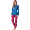 Karelpiù Pigiama Donna Invernale in Cotone Caldo Interlock 100% - Set da Notte Due Pezzi Aperto o Chiuso -