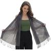 LA FERANI Sciarpa estiva da donna, 100% cashmere, sottile, 200 x 70 cm, leggermente trasparente, bianco, nero, fazzoletto pashmina, per estate, primavera, casual, business, stile, regalo per voi