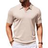 Coofandy Uomo Zt009651 Soft (Confezione da 1) | Tessitura a maglia, camicie da golf, colletto polo, camicie estive leggere, casual business, vestiti vecchi soldi