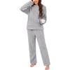 Wiepux Pigiama Donna Caldo Pile Soffice Invernale Tuta da Casa | Vita Elastica Loungewear Con Cappuccio 2 Pezzi Comodo Avvolgente Abbigliamento da Casa Tasche Marsupio Tempo Libero Regalo