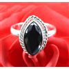 Anello Solitario Donna con Diamante Nero 9.70 Ct, Taglio a Marquise, Argento 925