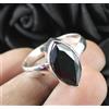 7.85 KT Nero Diamante Solitario Certificato Marquise Donna Prosperità Anello See