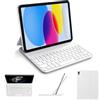 HOU Tastiera Bluetooth per iPad 11a Generazione 2025 (A16) e 10a Generazione 2022, Custodia in Ecopelle con Tastiera, Angolo Ergonomico, Disposizione ltaliana,Bianco