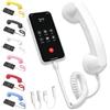 Generico Retro Phone Handset, Bluetooth Retro Phone Handset, Wired External Receiver with Microphone,for Iphone & Android Ipad Smartphone (Wired version,White)