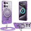 XCYYOO Custodia per cellulare per Xiaomi Redmi Note 13 Pro 4G con cordino rimovibile, in silicone trasparente, antiurto, con anello di supporto, viola