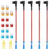 TUNOTYUE 5 Pezzi Micro2 Rubinetti per Fusibili, Adattatore per Circuito Aggiuntivo, con 5/10/15 A Fusibili e Estrattore per Fusibile, per Auto, Camion e Barche