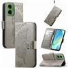 JIUNINE Cover a Libro per Motorola Moto G06 / G06 Power, Grigio | Custodia Portafoglio Antiurto in Pelle Sintetica, Motivo Farfalle 3D, Portacarte, Supporto Regolabile, Chiusura Magnetica