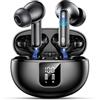 EUQQ Cuffie senza fili confortevoli, 6 microfoni ENC, autonomia 36H | Auricolari Bluetooth 6.1, audio stereo Hi-Fi, 36H con display LED, ricarica USB-C, impermeabilità IP7, per iPhone e Android