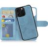 MyGadget Cover compatibile con iPhone 16 Pro Max - Custodia Libretto Magnetica - Portafoglio Flip Wallet Case - Porta Carte in Similpelle PU Removibile Blu Chiaro