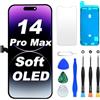 Digi4U Display per iPhone 14 Pro Max Soft OLED da 6,7 pollici, ricambio True Tone FHD COP Display Digitizer Assembly con strumento di riparazione, pellicola protettiva e adesivo impermeabile
