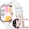 Iaret Orologio Smartwatch Donna, 1,85 Smart Watch Effettua/Risposta Chiamate, 100+ Modalità Sportive Contapassi Monitoraggio Sonno Cardiofrequenzimetro, Fitness Tracker per Android & iOS (Bianco testurizzato)