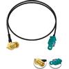 Vecys SMB Femmina ad Angolo Retto a Fakra Z Maschio Cavo di Prolunga 20In/50cm Universum FAKRA Plug to SMB Socket Antenna Adapter RG174 Type Z Cavo