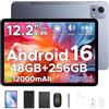 Easerush P12PLUS 2400*1600 2.4K Tablet Android 16 Tablet 12 Pollici in Offerta, 48GB+256 GB/2TB TF T7300 Octa-Core,12000mAh/Gemini AI/WidevineL1/ WiFi5/ BT5.4/4 Altoparlanti,Metallo Ultrasottile 7.6mm-Grigio