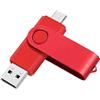 Yaxiny USB C Flash Drive 64GB 1 Stück, OTG USB C Pen Drive, USB 3.0 und USB C Flash Drive, Typ C Speicherstick für USB A+USB C Android Smartphone Metall Rot