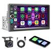 BLRMIMG Autoradio 1 DIN Carplay Wireless e Android Auto, Stereo Auto 7 Pollici HD Touch Screen con Bluetooth, Vivavoce, Mirror Link, Telecamera Posteriore, FM Radio, EQ, Type-C, USB, Microfono, SWC