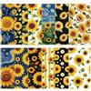 MAYJOYDIY 24 panni in microfibra per occhiali, motivo girasole brillante | 16 x 16 cm, motivo cielo stellato creativo, fogliame, panno morbido per occhiali, riutilizzabile, obiettivo fotocamera