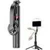 Generic Treppiede telescopico estensibile con rotazione a 360° | Supporto magnetico per telefono cellulare con selfie wireless per selfie di gruppo, registrazione video, foto, live streaming