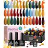 beetles Gel Polish Beetles 20 Pcs Fall Winter Gel Nail Polish Kit, Nail Gel Polish Red Yellow Orange Green Gel Polish Set with Glossy & Matte Gel Top Coat Base Coat Soak Off Nail Lamp Christmas Thanksgiving Gift