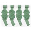 AOOWU Nastro Verde Chiffon, 4 Rotoli Nastro di Seta con Frangia Chiffon, Totale 3,8 cm X 20 m Nastro Regalo Nastri di Seta per Inviti di Nozze, Bouquet da Sposa, Confezioni Regalo, Fai da Te