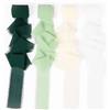 AOOWU Nastro di Chiffon Setoso 4 Colori, 4 Rotoli Nastro di Seta con Frangia Chiffon, Totale 3,8 cm X 20 m Nastro Regalo Nastri di Seta per Inviti di Nozze, Bouquet da Sposa, Confezioni Regalo, DIY